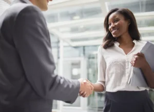 Two people shaking hands